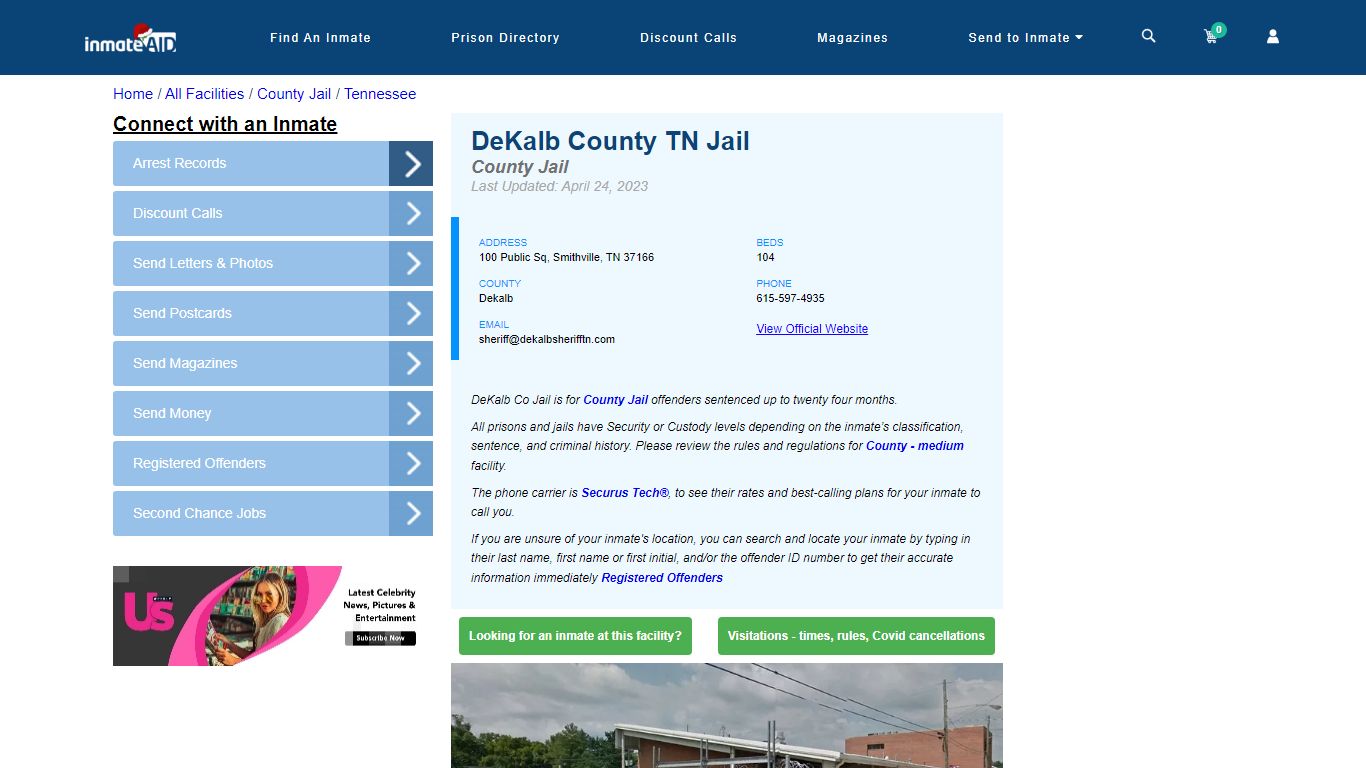 DeKalb County TN Jail - Inmate Locator - Smithville, TN